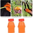 thumbnail image 4 of 2Pcs Thumb Knife, Gel Orange Gardening Knife Harvesting Tool Vegetable Plant Fruit Picking Knife with Protection Cover Separator Finger Purning Tools for Strawberry Bean, 4 of 5