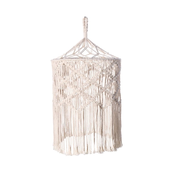Lámpara de techo colgante tejida a mano, estilo rústico bohemio, para decoración del hogar 41cmx45cm