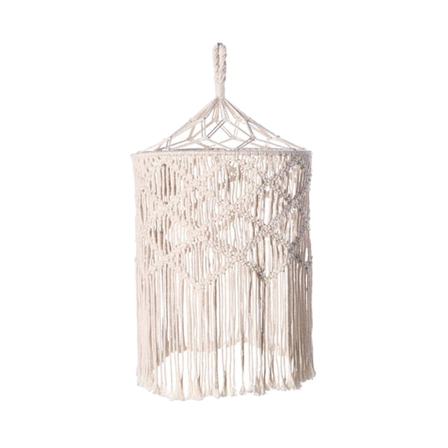 Pantalla de macramé para lámpara de techo, cubierta para lámpara colgante estilo bohemio 41cmx45cm
