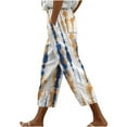 thumbnail image 3 of QATAINLAV Striped Cropped Pants for Women 2025 Summer Casual Drawstring Capri Pants Beach Vacation Clothes Plus Size High Waisted Ladies Capris with Pockets Multicolor 4XL, 3 of 6
