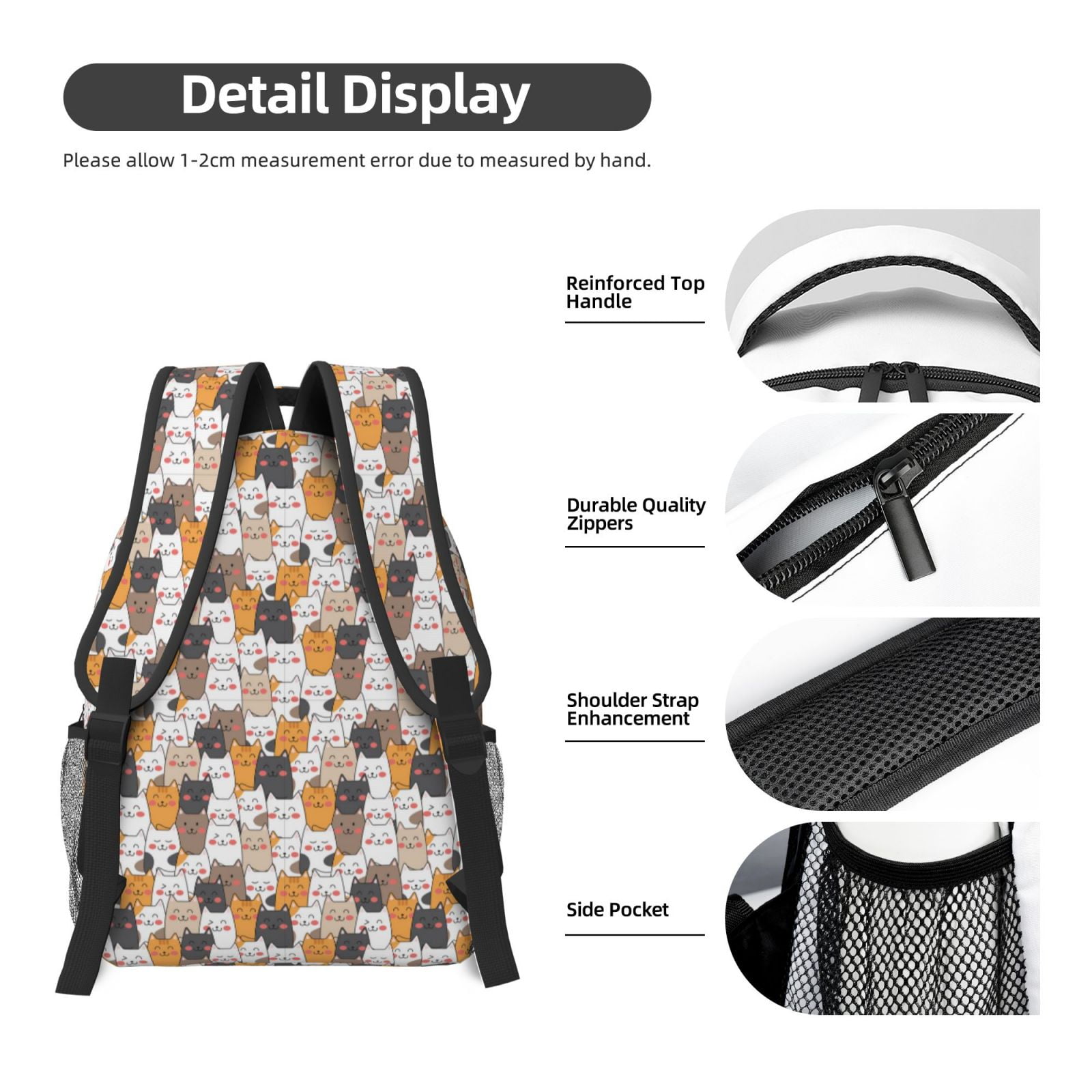 Xecao Cute Cats Travel Backpack: A spacious, stylish computer backpack ideal for men and women, perfect for college, school, or daily travels