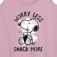 thumbnail image 3 of Peanuts - Worry Less Snack More Snoopy - Women's Racerback Tank Top, 3 of 6