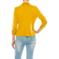 thumbnail image 4 of Moa Collection Women's Fitted Solid Blazer with Button Closure and Ruched Sleeves, 4 of 7