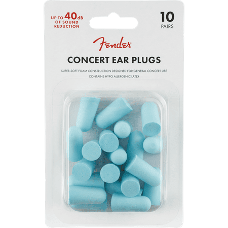 Fender Concert Series Ear Plugs, (10 Pairs)- Daphne Blue - 32 Db Noise Reduction