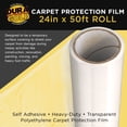 thumbnail image 2 of Dura-Gold Carpet Protection Film, 24-inch x 50' Roll - Clear Self Adhesive Temporary Carpet Protective Covering Tape - Protect Against Foot Traffic, Paint Spills, Dust, Construction Debris, Moving, 2 of 5