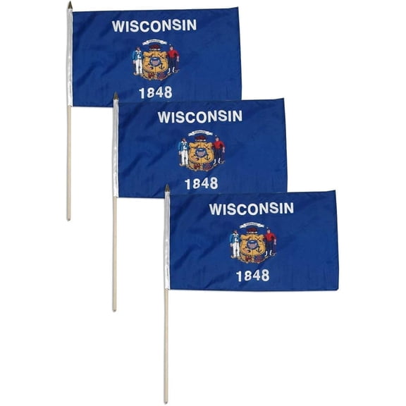 Wisconsin Flag 12 x 18 inch (3 PK)