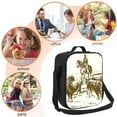thumbnail image 5 of Rateoe Cattle Drive By Two Cowboys Lunch Bag Reusable Lunch Box with Shoulder Straps for Men Women Insulated Portable Lunchbox for adults Suitable for School Work Picnic, 5 of 7