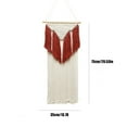 thumbnail image 3 of Twfbrm Macrame Wall Hanging Decor, 14"x30" Cotton Woven White and Red Geometric Tapestry, Vintage Handmade Chic Bohemian Tassel Tapestry, Farmhouse Wall Art Home Decoration for Bedroom Living Room, 3 of 8