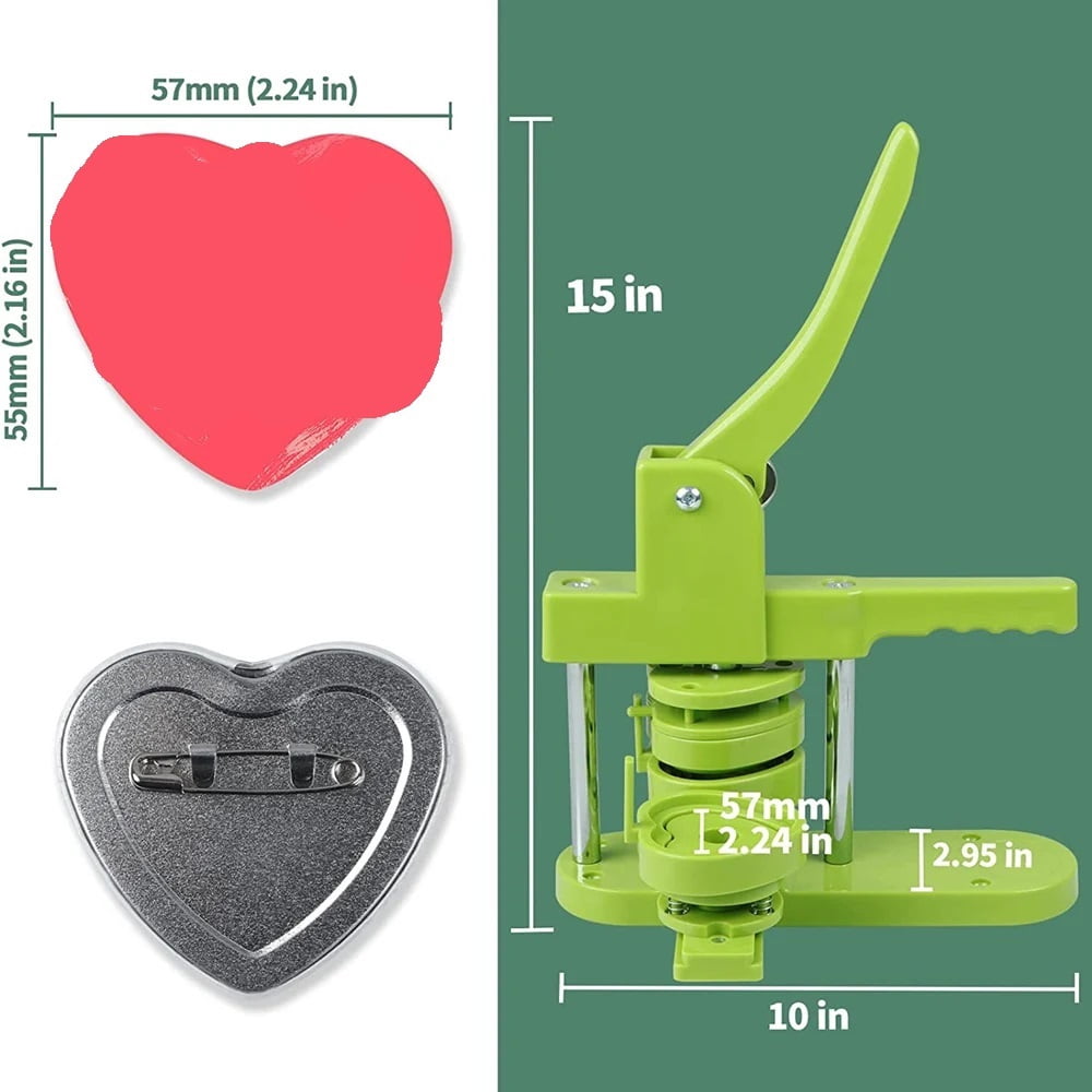 Heart-Shaped Pin Badges Making Machine, 58MM Pin Badges Button Punching Press ,Beginner-Friendly