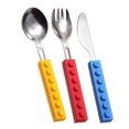 thumbnail image 1 of Utensilios Para Niños Pequeños, Bloque De Construcción De Acero Inoxidable, Juego De Cubiertos, Bloque De Enclavamiento Redondo, Bloque Seguro, Cubiertos Para Cocina De Interior Para Niños 3 Piezas Speravity HA013539-00, 1 of 6