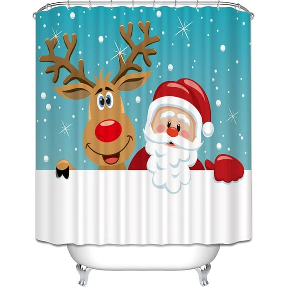 Newhomestyle Christmas Shower Curtain, Funny Shower Curtain Kids Shower Curtain Waterproof Bathroom Showers Curtain Bathroom Decor 72 x 72 inches