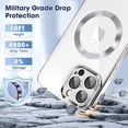 thumbnail image 6 of Magnetic Case for iPhone 13 Pro 6.1'', [Built-in Camera Lens Cover] Soft Shockproof Clear Back Slim Phone Case [Compatible with MagSafe] for iPhone 13 Pro, Silver, 6 of 14