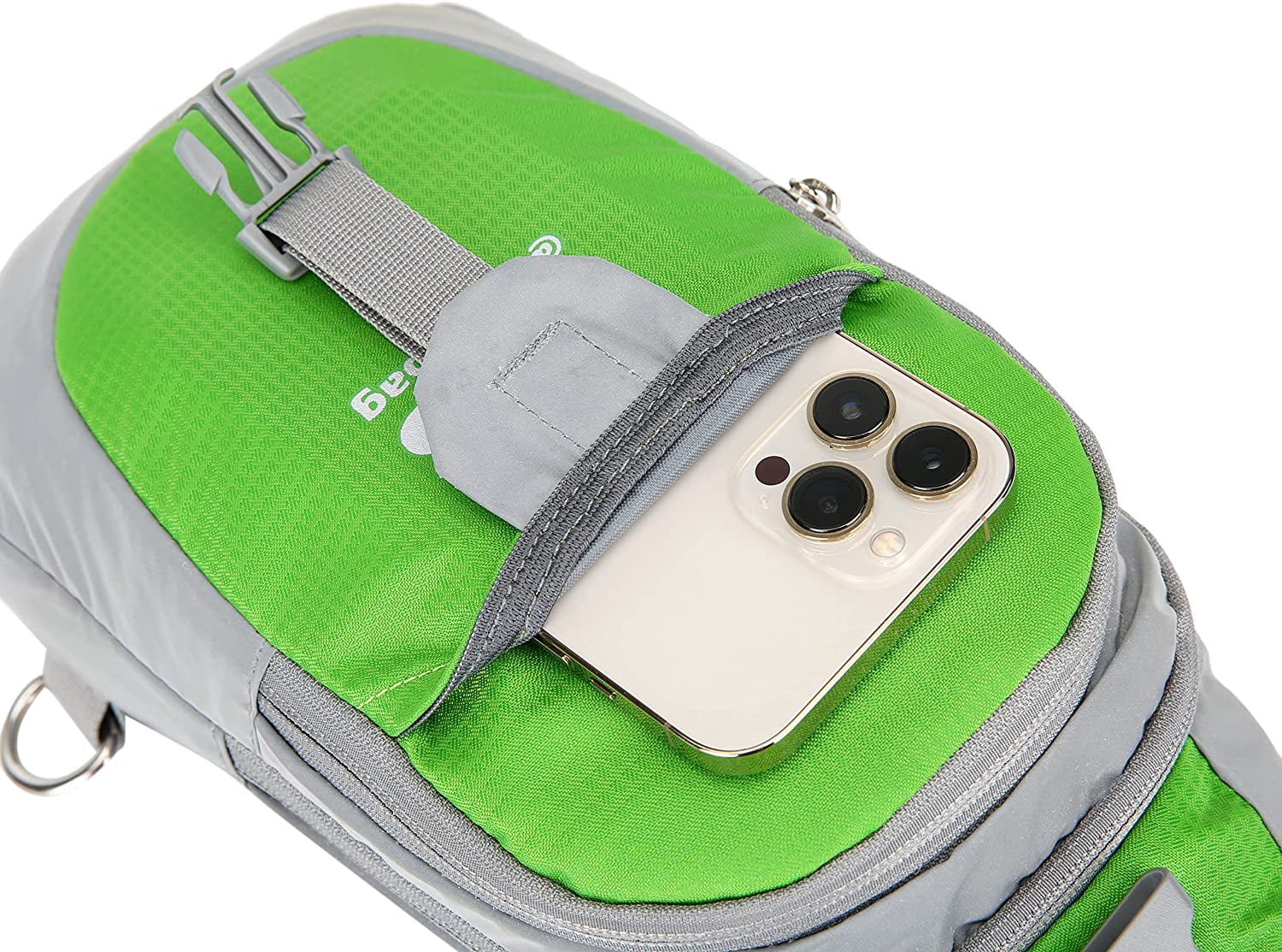 Reflective Green Crossbody Bag Sling bag.  Multipurpose One Shoulder Unisex Green Backpack Riderbag