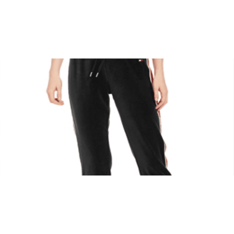Tommy Hilfiger Women s Velour Logo Tape Jogger Pants Black Size Medium