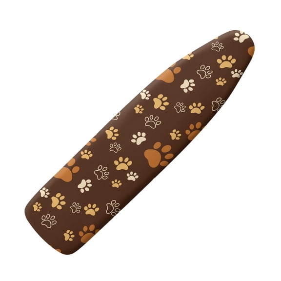 HELLHERO 15x54 Inch Ironing Board Cover Washable Polyester Fabric Home Ironing, Paw Print Brown