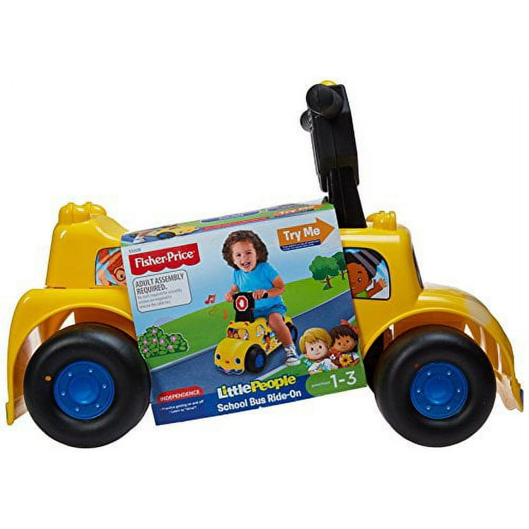 Fisher Price School Bus Push N' Scoot Ride-On with Lights Sounds