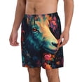 thumbnail image 2 of Sikiie Shorts de Plage pour Hommes Imprimé Chèvre Fleur Colorée, Shorts à Séchage Rapide Haute Élasticité - avec Cordon et Poches Antidérapantes, Adaptés pour Plage, Sports, Vacances-3TG, 2 of 6