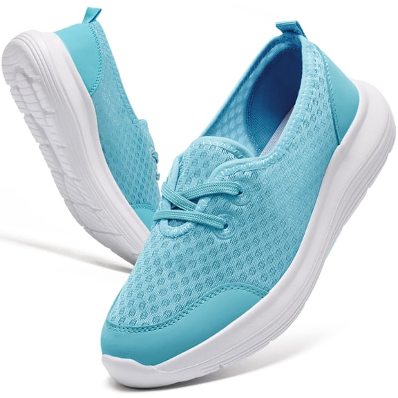 Ecetana Women's Walking Shoes Slip-On Sneakers Mesh Breathable Casual Athletic Shoes
