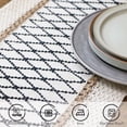 thumbnail image 4 of Lieonvis Table Runners Natural Burlap Table Runner Farmhouse Style,Cotton Boho Table Runner with Tassels for Bohemian Wedding Bridal Shower Rustic Home Farmhouse Dining Table Decor 12x72/108 Inch, 4 of 10