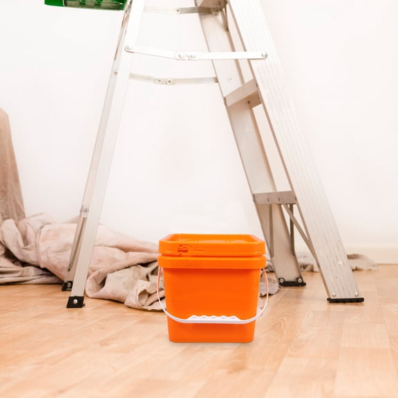 Plastic Paint Bucket with Square Lid and Comfortable Handle, Portable and Easy to Carry Paint Pail for Home and