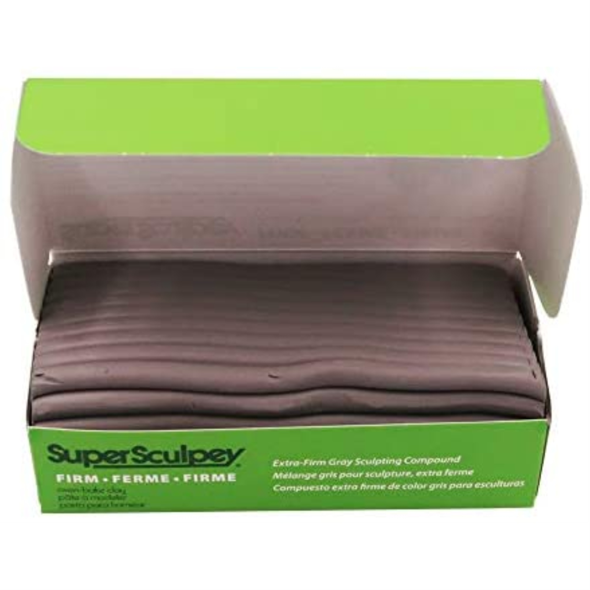 Super Sculpey Firm Gray, Premium, Non Toxic, Firm, Sculpting Modeling Polymer clay, Oven Bake Clay, 1 pound bar. - image 2 of 5