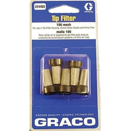 graco 224453 100 mesh enamel & stain spray gun tip filter, 5 per