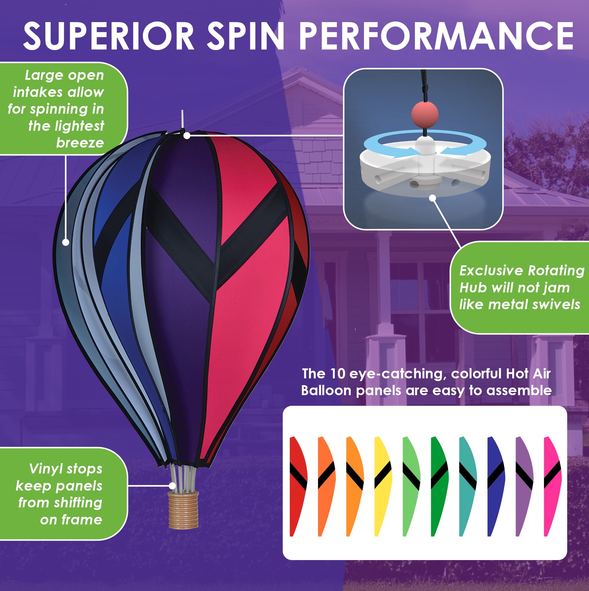Premier Kites Hot Air Balloon 26 in. - Rainbow Orbit