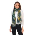 thumbnail image 2 of FORMRS Womens Scarf Winter Soft Long Big Warm Shawls Wrap Tassel Scarves, Green Celestial Serpent, 2 of 9
