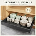 thumbnail image 5 of 2 Pack Pull Out Cabinet Organizers 21"Deep With Raising Pad for Framed Cabinets,Expandable Slide Out Drawers Upgrade 3 Slide Rails,Roll Out Shelves Adhesive,Adjustable Width 15.2"-26.3" Black, 5 of 7