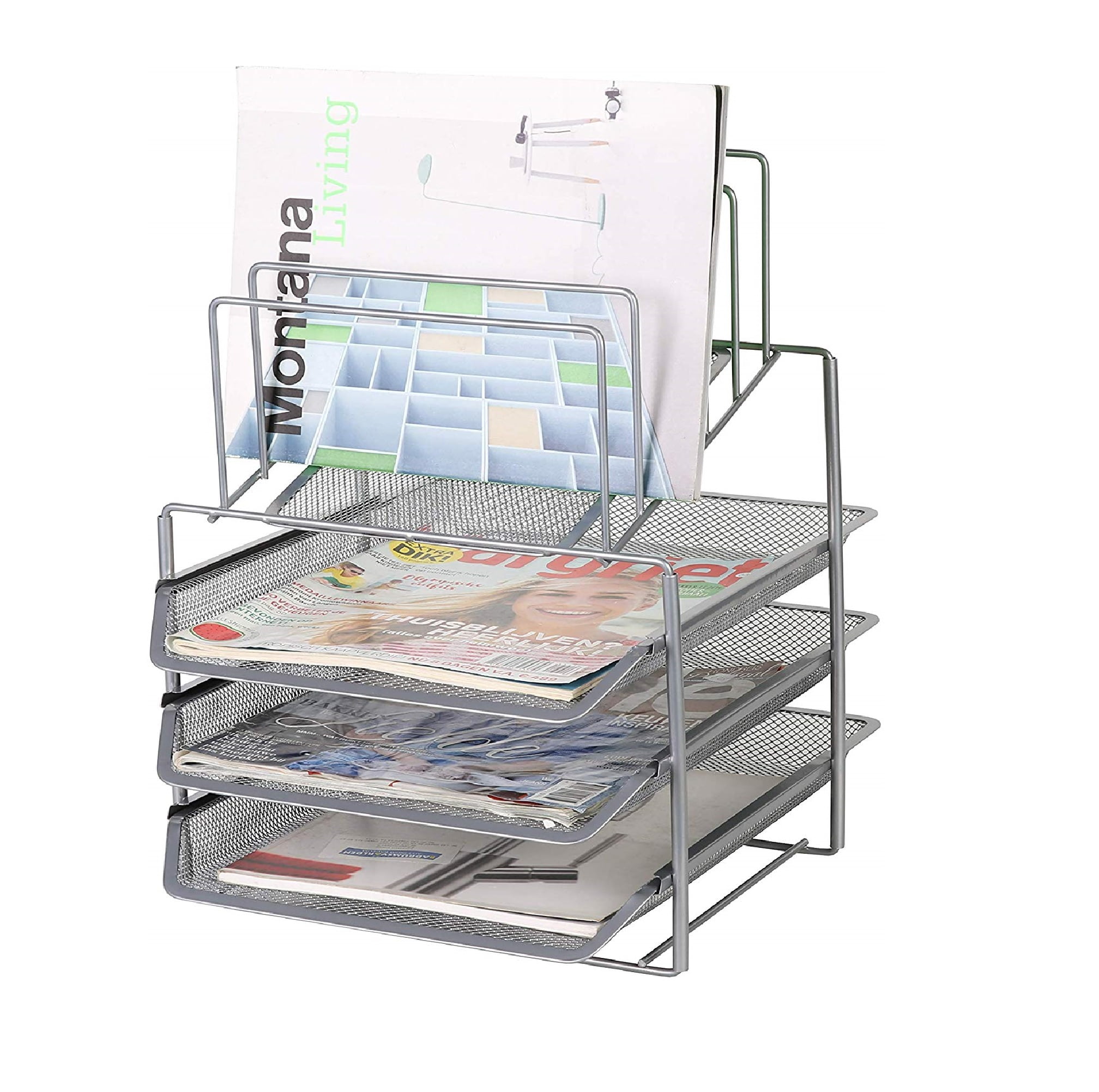 silver desk organizer