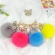thumbnail image 2 of LLavero de mini Bola de piel de zorro hecho a mano, Bola de pompón de piel esponjosa con incrustaciones de diamantes de imitación, accesorios para bolso de mujer, llavero colgante para coche, 2 of 5