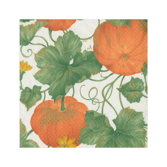 Heirloom Pumpkins Ivory/Orange - Napkin Cocktail