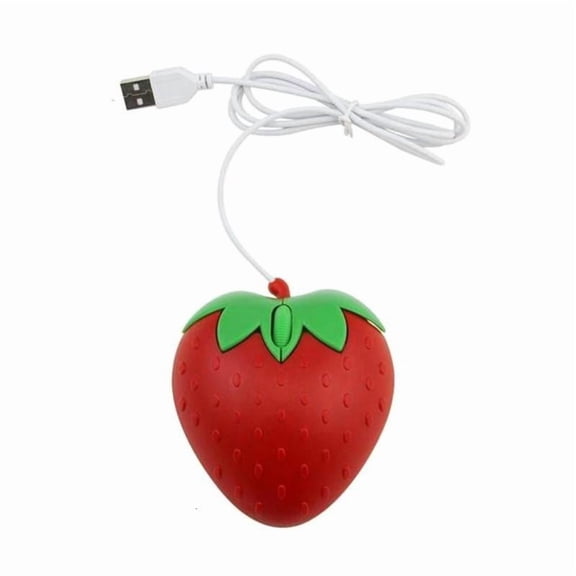 CEORPER Mini Strawberry Wired Mouse Optical USB Ergonomic Wired Game Mouse Mice