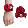 thumbnail image 7 of HEVIRGO Wedding Wrist Flower Elegant Long-lasting Floral Bracelet Ribbon Wrist Flower for Bridesmaids And Sisters, 7 of 7