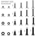 thumbnail image 2 of Pan Head Screws - Black Semicircular Socket Head Cap Screws - Assortment Of Screws And Washer Nuts - With Storage Box, 2 of 5