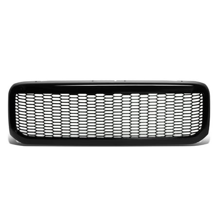 DNA Motoring GRF-OH-016-BK For 1999 to 2004 Ford F250 F350 F450 F550 Super Duty Badgeless Honeycomb Mesh Front Bumper Radiator Grille Grill w/ Frame 00 01 02 03 Gloss Black Finish