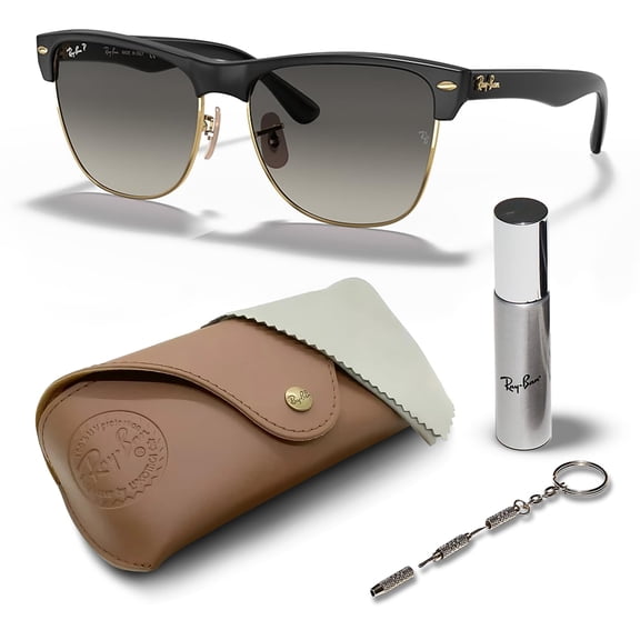 Ray-Ban RB4175 CLUBMASTER OVERSIZED Square Shaped Non-Polarized Sunglasses for Men - Includes Official RAYBAN Eyewear Kit - Ideal Formal & Casual Wear Sunglasses - G-15 Green Lens
