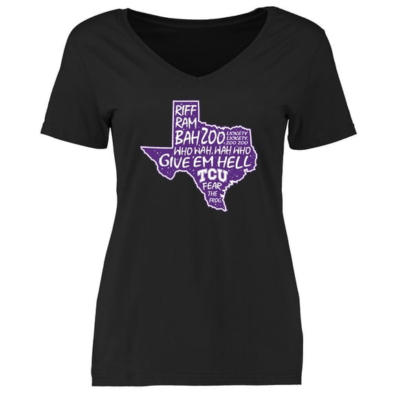 Women's Black TCU Horned Frogs Who Wah T-Shirt