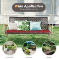 thumbnail image 6 of 2-Person Patio Rattan Hanging Swing Chair Porch Loveseat Cushioned Red Garden, 6 of 10
