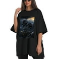 thumbnail image 4 of Plus Size Shirt for Women Black Tops for Women Oversized Short Sleeves Shirt for Women Roses T Shirt Crewneck Shirt for Women XL, 4 of 5