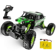 mayceyee Remote Control Car 2.4Ghz RC Cars 4WD Powerful All Terrains RC Rock Crawler Electric Radio Control Cars Off Road RC Monster Trucks Toys with 2 Batteries for Kids Boys Girls Green