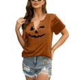 thumbnail image 6 of Halloween Pumpkin Shirt for Women Hocus Pocus Shirts Pumpkin Face T-Shirt Funny Tee Tops, 6 of 6