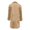 thumbnail image 4 of Huowey Women Trench Coat Plus Size Mid Length Double Classic Coat Winter Notched Lapel Collar Jacket Autumn Winter Fashion Outerwear,Khaki,XXL, 4 of 6
