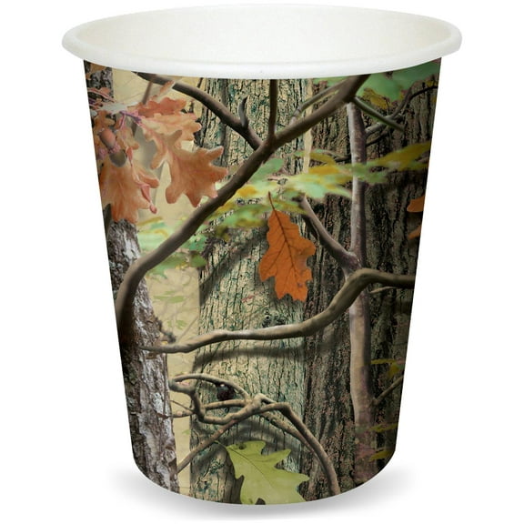 Creative Converting 375676 Hunting Camo Disposable Paper Cups, 9 oz, 8 pcs