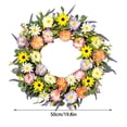 thumbnail image 3 of Corona rústica de flores para la decoración navideña del hogar | Corona de follaje artificial para puerta, 3 of 6