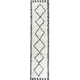 thumbnail image 3 of JONATHAN Y MOROCCAN HYPE 2 x 10 Runner Rug, Calvia Moroccan Diamond Shag - White/Gray, MOH404A-210, 3 of 9