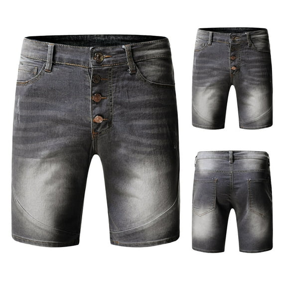 MHFRRA Mens Jeans Bootcut Men's Summer Loose Hole Nostalgic Retro High Street Pants Jeans Size XL