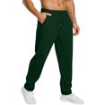 thumbnail image 6 of Men's Baggy Sweatpants Wide Leg Casual Pants Drawstring Elastic Waist Workout Athletic Jogger Sweat Pant Dark Green M, 6 of 6