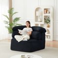 thumbnail image 2 of Leumius 53" Single Sofa,Oversized Modular Sofa Lounge Chair with Stylish Envelop Sesign Pillow,Pentagonal Sofa Boneless Couch for Living Room,Black Corduroy, 2 of 15