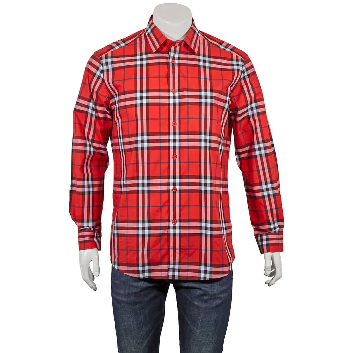 Burberry Long Sleeve Vintage Check Cotton Poplin Shirt, Brand Size X-Small  SF